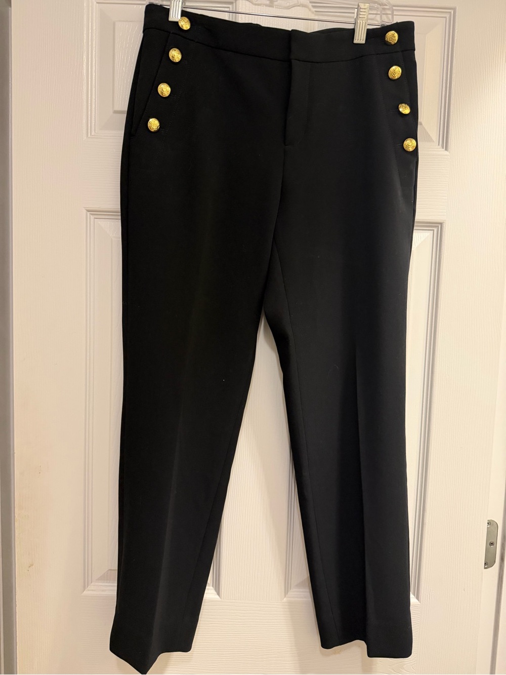 Banana Republic Black Pants with Gold Button Detail